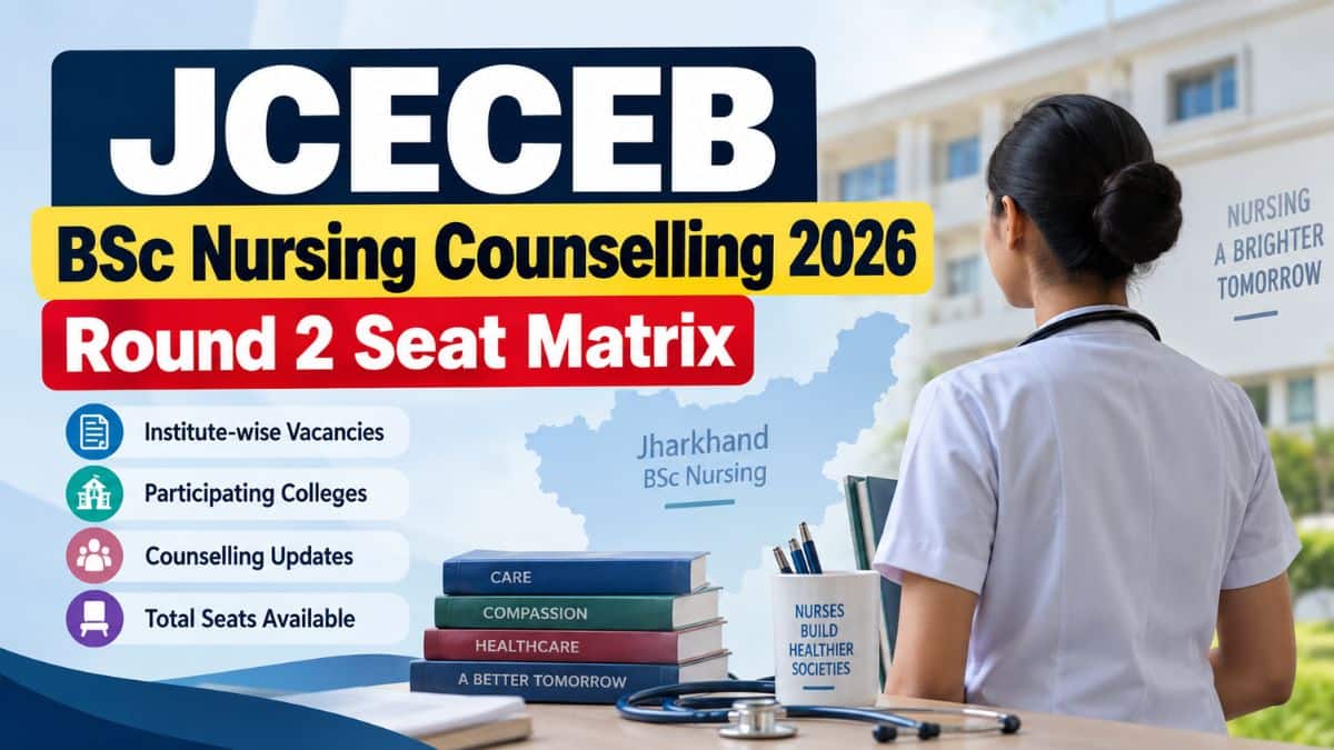JCECEB BSc Nursing Counselling 2026 Round 2 Seat Matrix (September 10): College-Wise Seats
